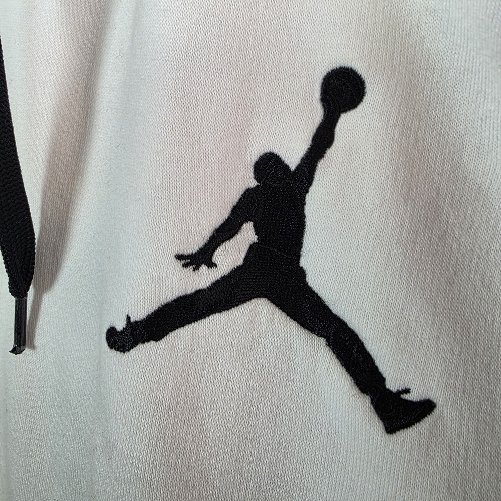 Jordan Mens L White Red Hooded Varsity Snap Jacket Hoodie Jumpman Chicago Bulls - Picture 2 of 10